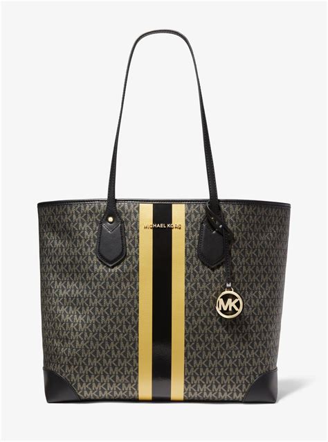 michael kors eva large stripe tote bag